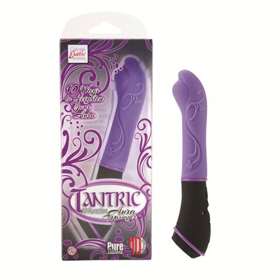 Фиолетовый вибромассажер из силикона TANTRIC AURA MASSAGER - 15 см. (Цвет: фиолетовый)