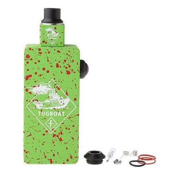 Цена на Мехмод Tugboat box mod kit Зеленый с красным Купить Мехмод Tugboat box mod kit Зеленый с красным