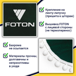 Ламбрекен с косынками FOTON (флок, зеленый, белые шарики)