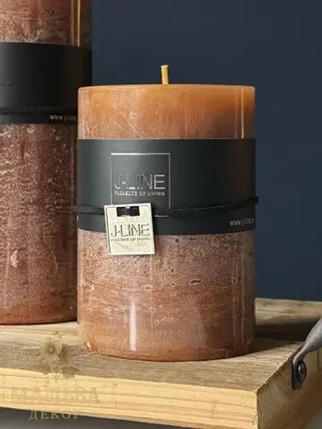 Свеча J-LINE декоративная "Карамель" 48 часов горения малая 7х7х10 см