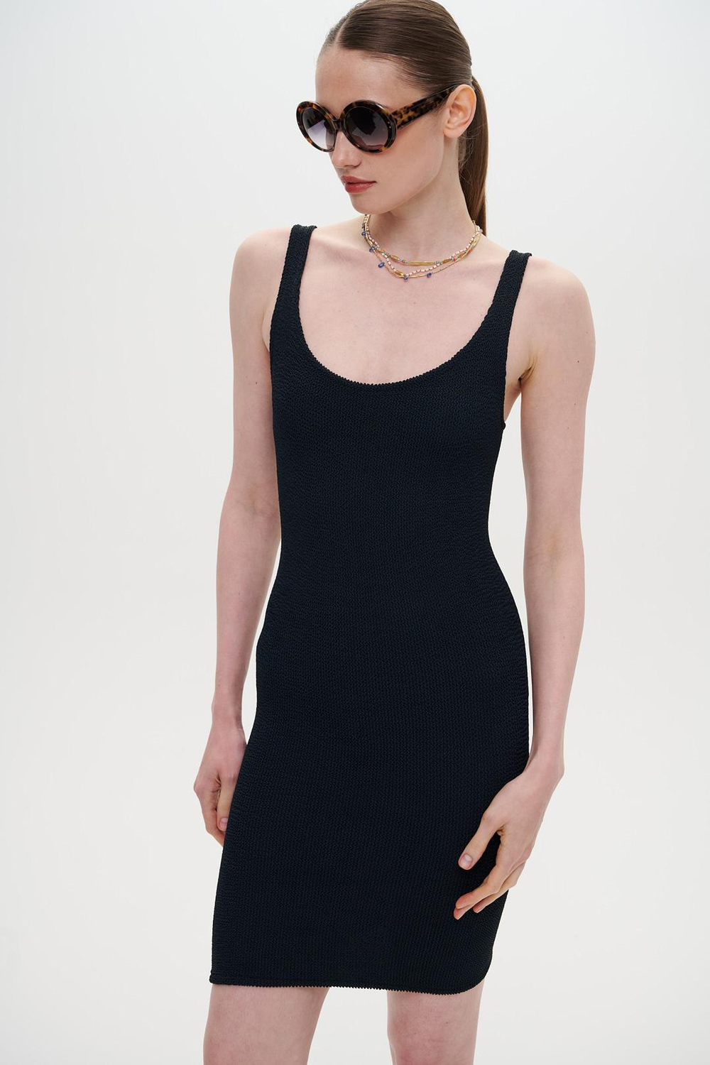 Платье MC Saint Barth DEANA CRINKLE LUREX черный люрекс