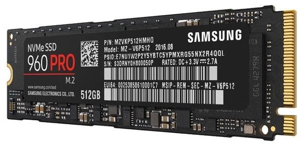 SSD диск SAMSUNG 960 PRO M.2 512GB MZ-V6P512BW
