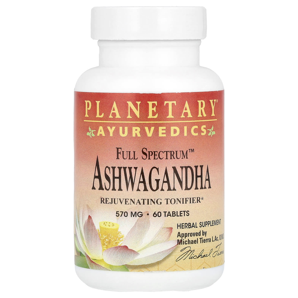 Planetary Herbals, Ayurvedics, ашваганда Full Spectrum™, 570 мг, 60 таблеток
