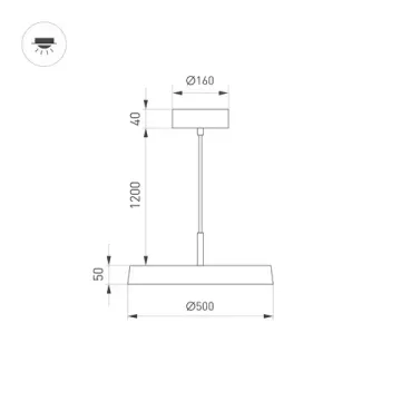 Подвесной светильник 37W 4000K 033923(1) черный SP-ELEGANT-R500-37W Day4000 Arlight
