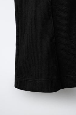 ZARA ЛЕГИНСЫ FLARE В РУБЧИК, ЧЕРНЫЙ