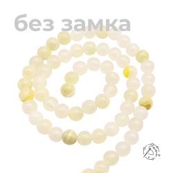 Нить бусин оникс белый 4 мм