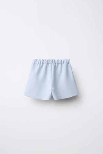 ZARA ЮБКА-ШОРТЫ СО СКЛАДКАМИ, ПАСТЕЛЬНО-СИНИЙ