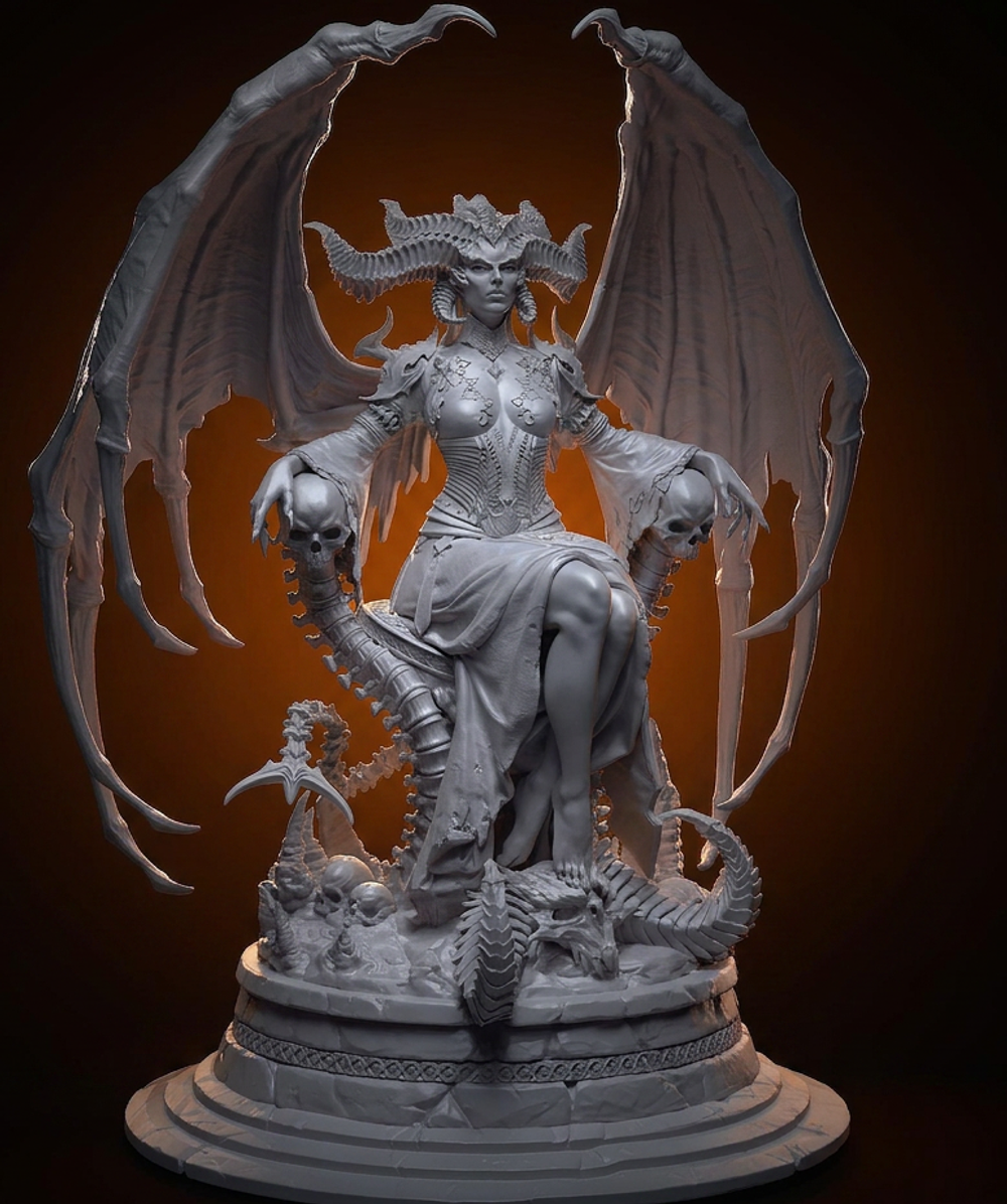 Фигурка, Лилит (Lilith) Королева суккубов, Diablo IV, высота композиции 16 см, 20 см, 30 см