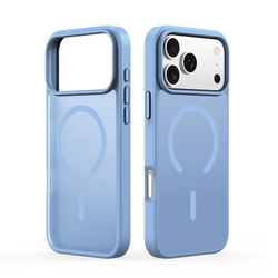 Матовый чехол светло-синего цвета с MagSafe для iPhone 17 Pro Max, серия Yind Series (Open Ring Version) от Dux Ducis
