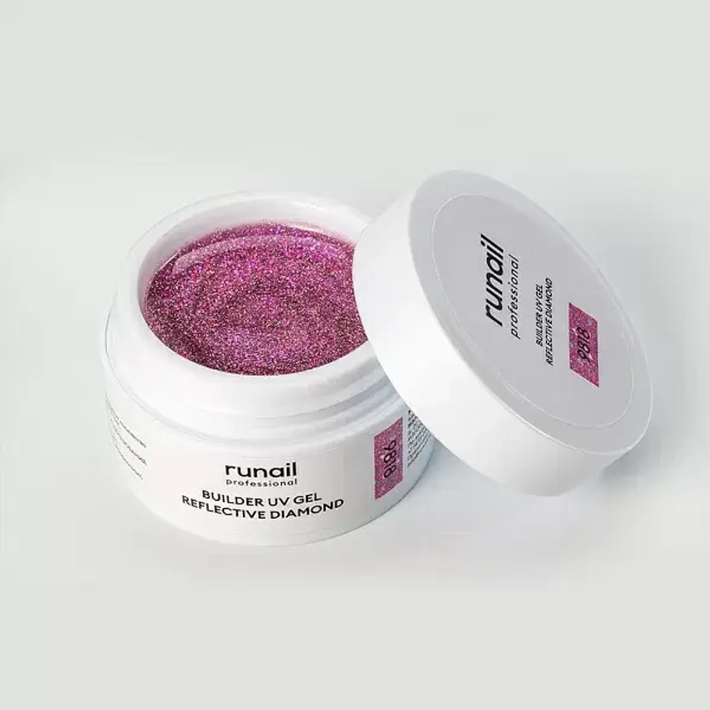 Runail Моделирующий УФ-гель светоотражающий №9818 BUILDER UV GEL REFLECTIVE DIAMOND, 15г
