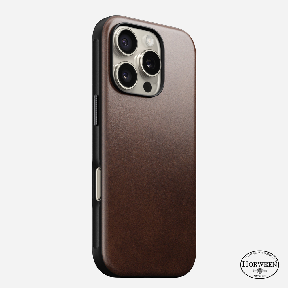Кожаный чехол Nomad Modern Leather Case Horween для iPhone 16 Pro Rustic Brown