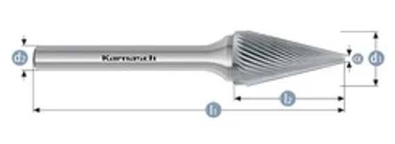 Борфреза твердосплавная Karnasch форма S (диск), 10х1,6х3х34 мм, HP-2, покрытие Blue-Tec, арт. 11.6011-005