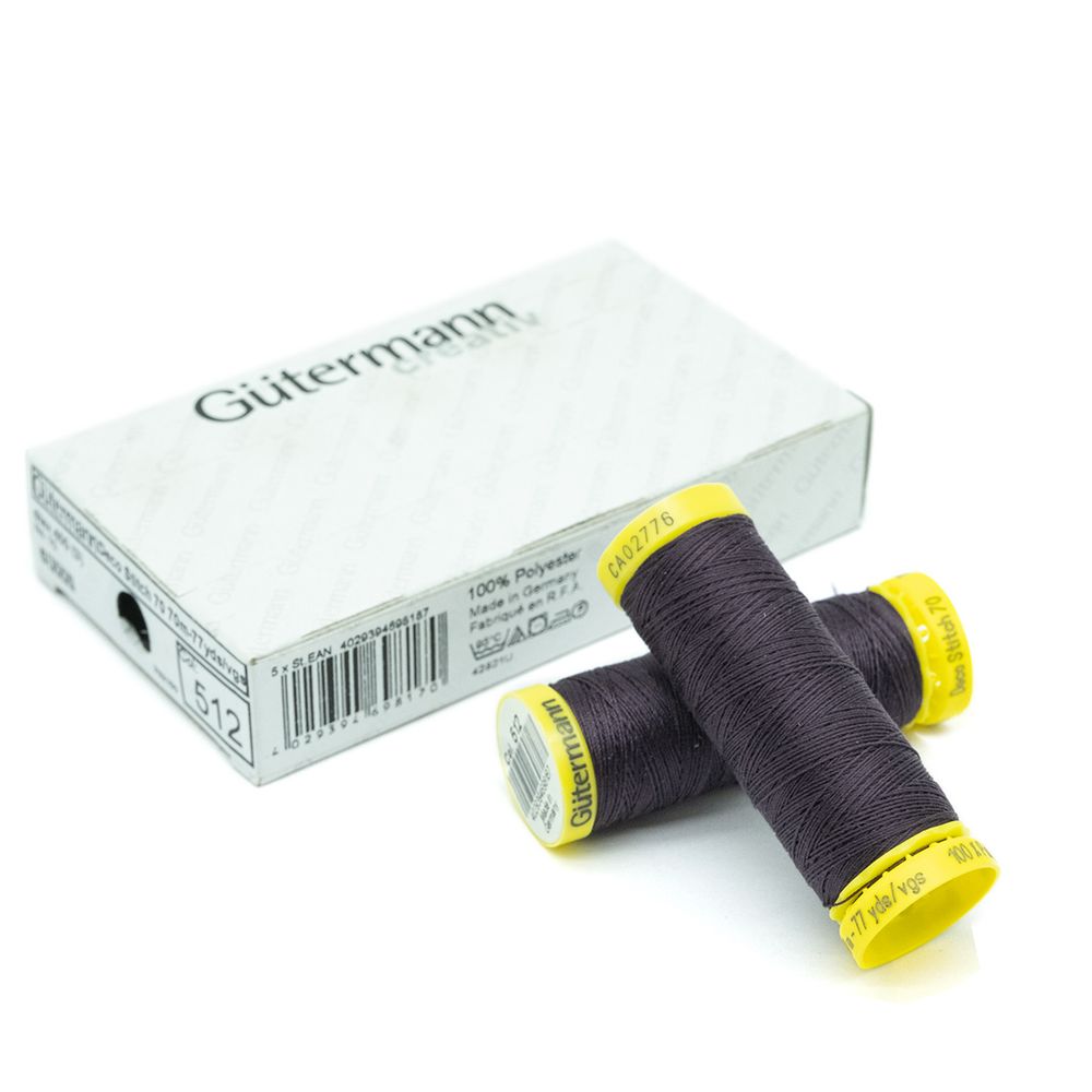 Нитки отделочные Gutermann Deco Stitch 70 (70 метров), 5 кат. | 512 баклажан