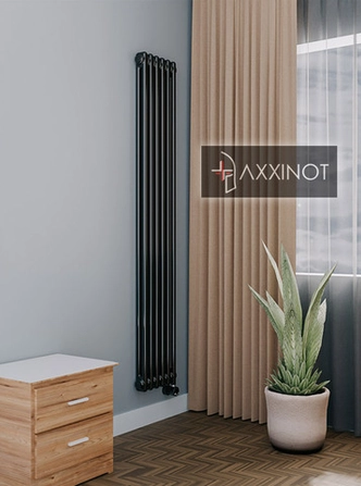 Axxinot Sentir Electric 2180 - электрический вертикальный двухтрубный трубчатый радиатор высотой 1800 мм, черный