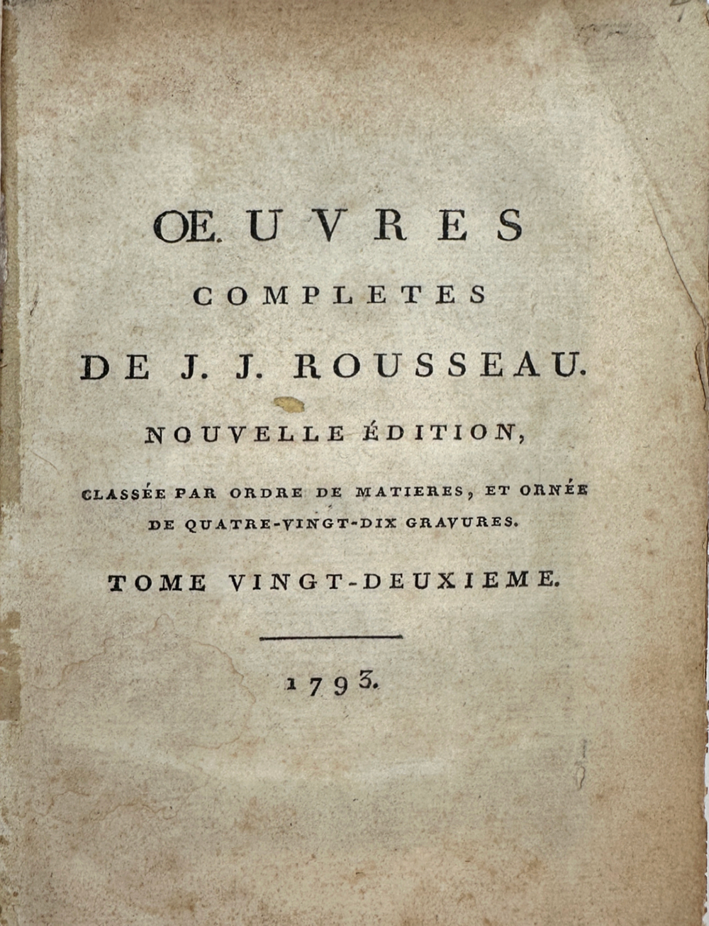 Руссо Ж.-Ж. Полное собрание сочинений. Том 21 (Oeuvres completes de J. J. Rousseau), 1793