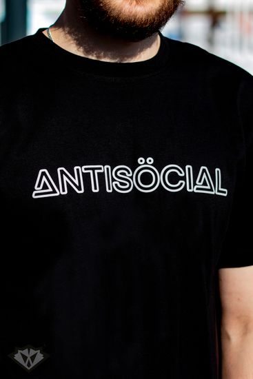 Футболка Antisocial Reflective Logo Black 2.0 (чёрный)