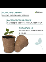 Горшок для рассады, 100 мл, d 6 см, h 6.5 см, торф, Greengo