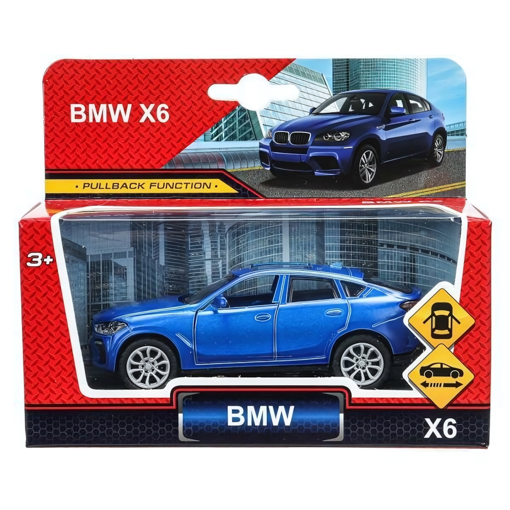 Модель ин. мет. "BMW X6" 10см. Двери 2307668-R2 (240) (Технопарк)