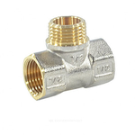 Тройник латунь никель Ду 15 (1/2") ВР/НР/ВР 9009 ГОСТ 32585-2013 Aquasfera 9009-01