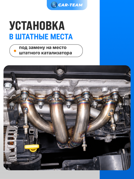 Вставка вместо штатного катализатора Hyundai Getz "Stinger" 4-1 с объемом двигателя 1.3 (G4EA)