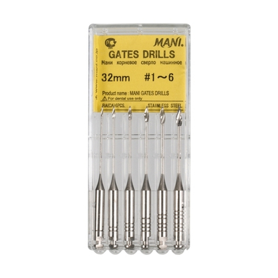 Gates Drills №1-6 (32мм) ассорти Mani Гейтс Дриллс (6шт.) Мани, развертка для вскрытия устья канала