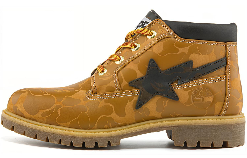 Timberland X Bape Nelson Premium Waterproof Chukka Boots "Wheat And Chocolate"