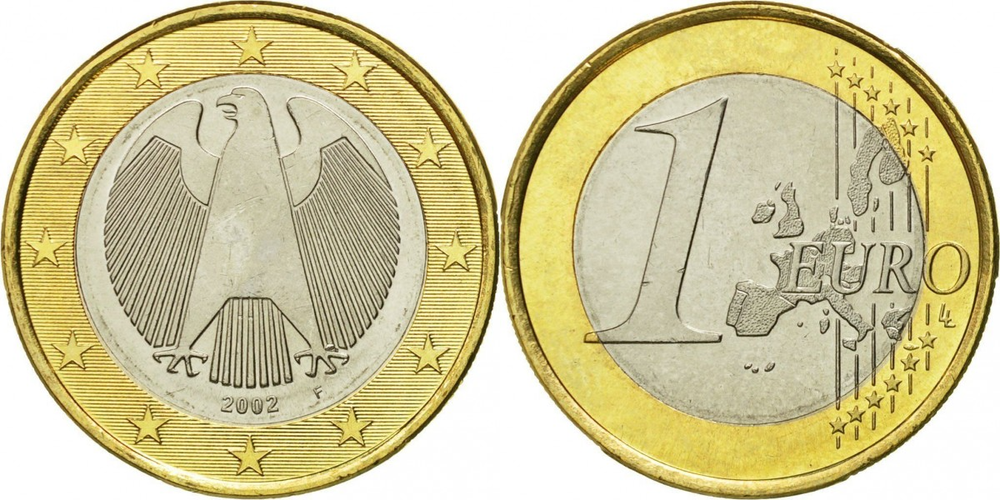 Германия 1 евро, 2002-2006 XF