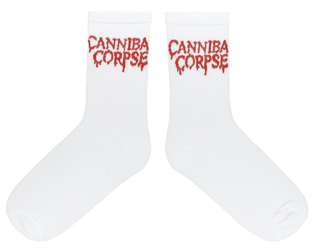 Носки Cannibal Corpse надпись белые (003)