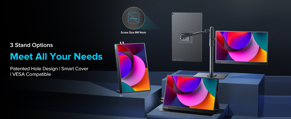 16.1" Портативный монитор с магнитным чехлом Ugame J5 2K IPS 2560х1440, 144 Гц