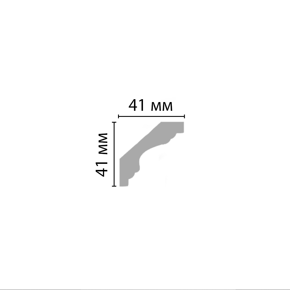 Плинтус потолочный гладкий Decomaster 96159F гибкий 41х41х2400мм