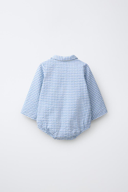 ZARA БОДИ В КЛЕТКУ ВИШИ, СИНИЙ