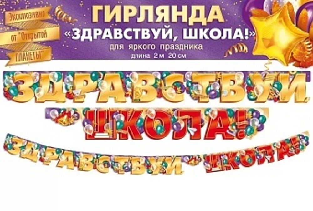 Гирлянда Здравствуй, Школа! 220 см.