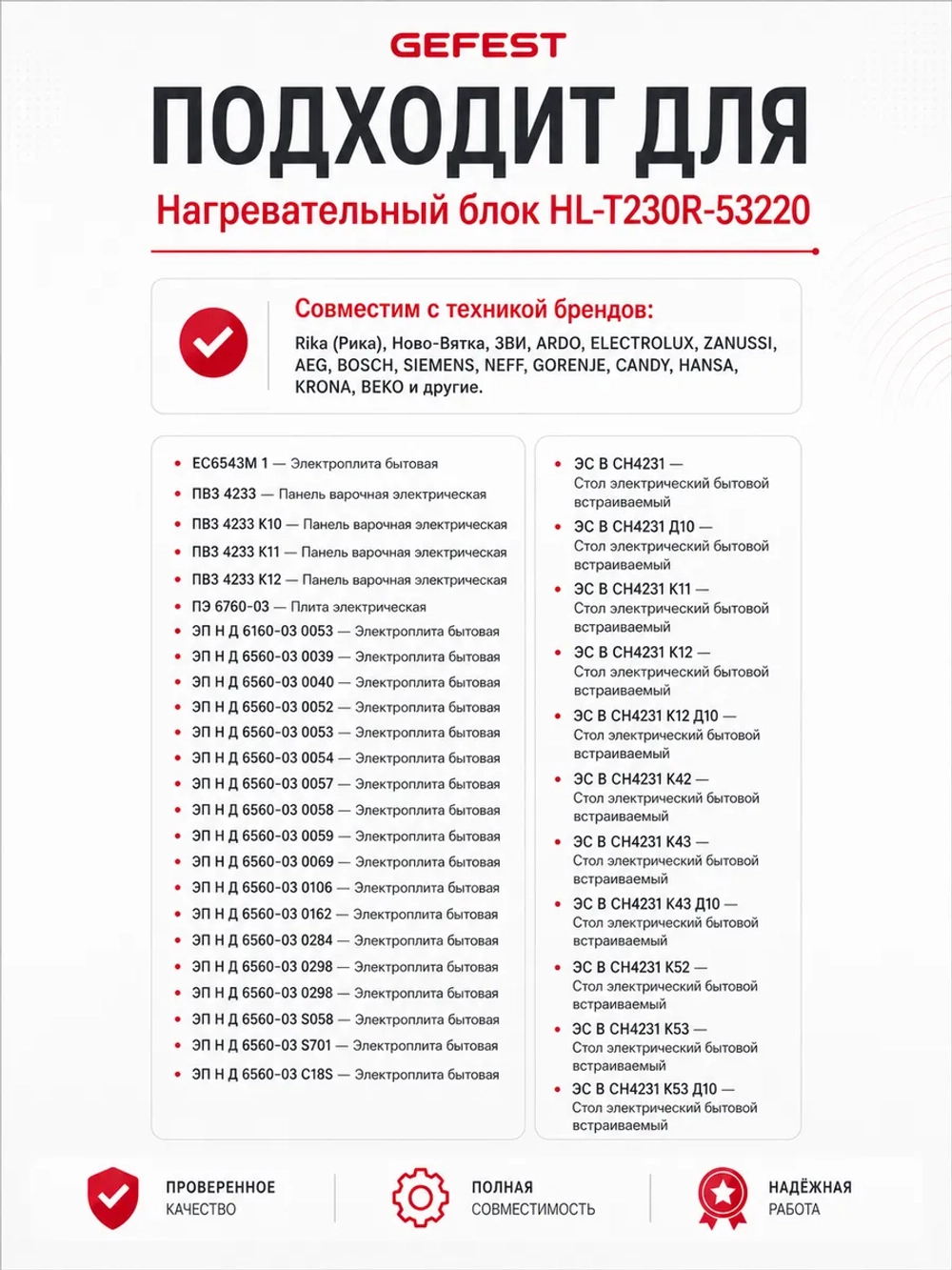 Двухзонная стеклокерамическая электроконфорка Hi-Light двухконтурная для электрических плит и варочных панелей GEFEST HL-T230R-53220 (круглый элемент, 2100-2200W / 700-750W, диаметр детали 230 мм, диаметр внутренней зоны 135 мм)