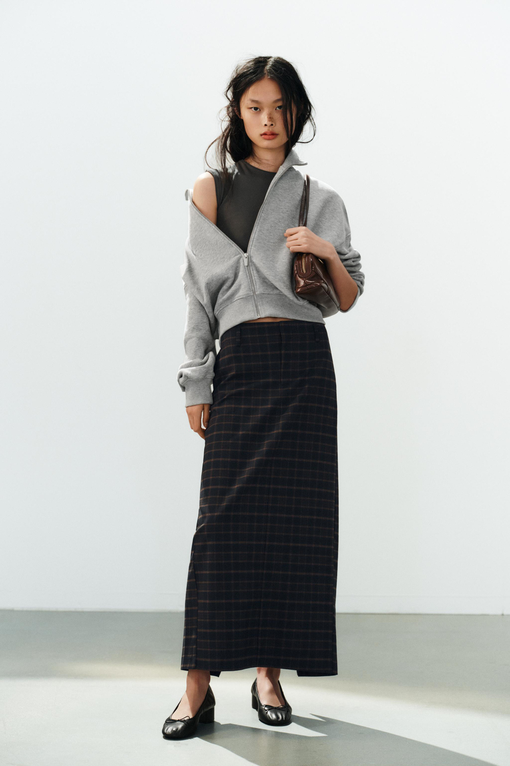 ЮБКА МИДИ В КЛЕТКУ — ZARA