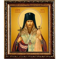 Петр Зверев, архиепископ Воронежский, священномученик. Икона на холсте.