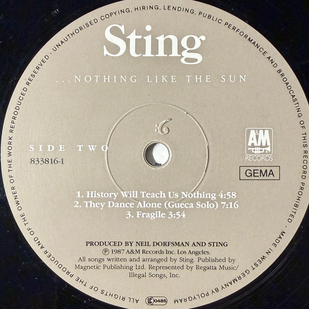 Sting - Nothing Like The Sun 2LP (Германия 1987г.)