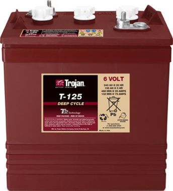 Тяговый аккумулятор Trojan T125 ( 6V 240Ah / 6В 240Ач ) - фотография