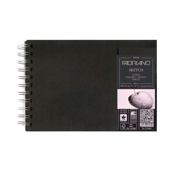 Блокнот для зарисовок Sketchbook ландшафт 110 г/м², A5 14.8х21 см, на спирали 80 л, Fabriano 28014660