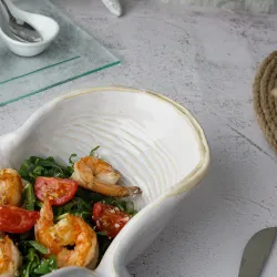 Салатник 325 мл 24,5*16 см h7 см емкость для закусок Gray Shell Frutti di Mare P.L. [1]