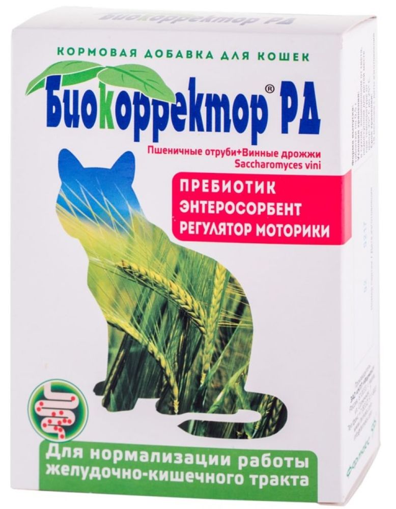 Кормовая добавка Биокорректор РД для кошек для нормализации работы ЖКТ - 60 таблеток