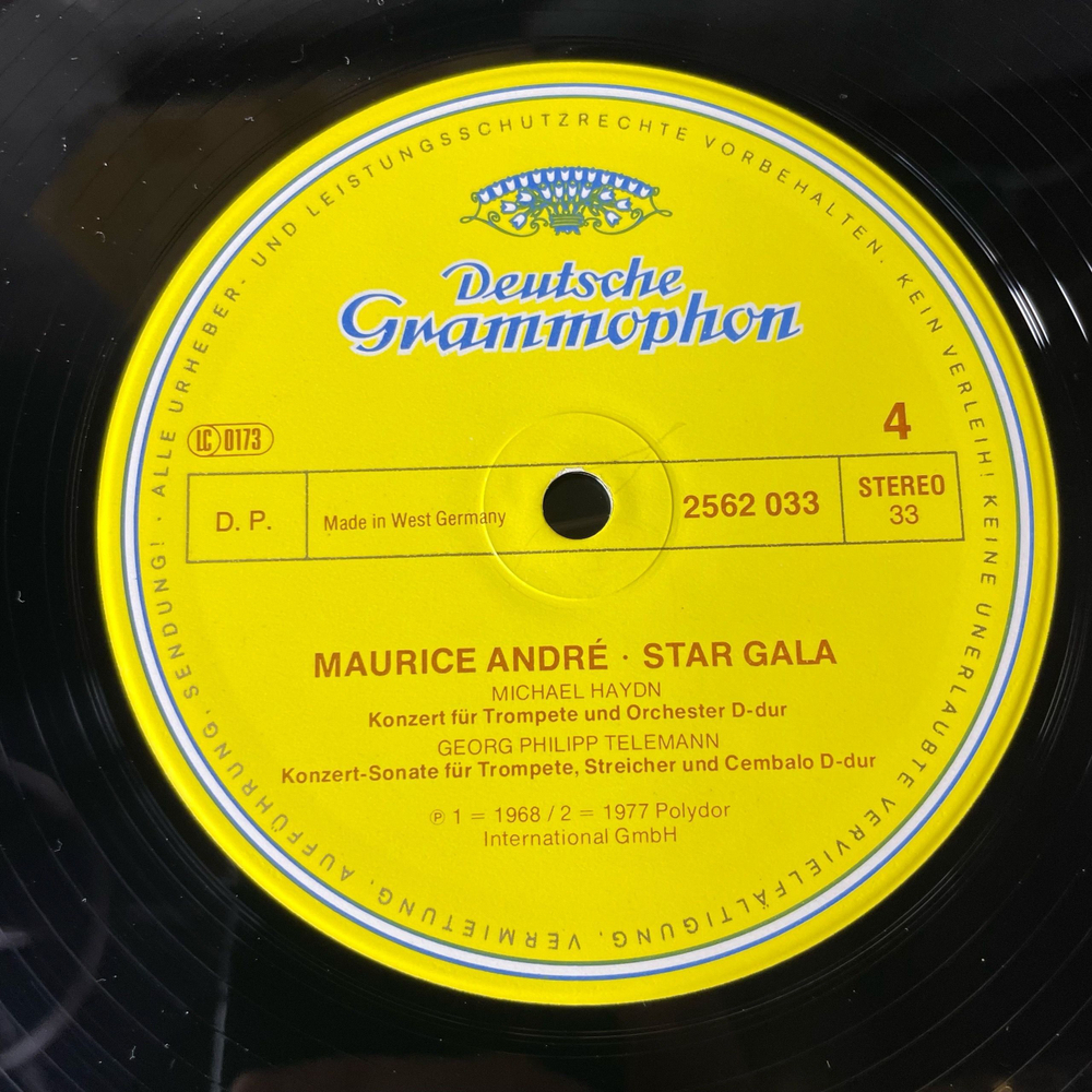 Винтажная виниловая пластинка LP Maurice Andre Star Gala (Германия 1977) Deutsche Grammophon