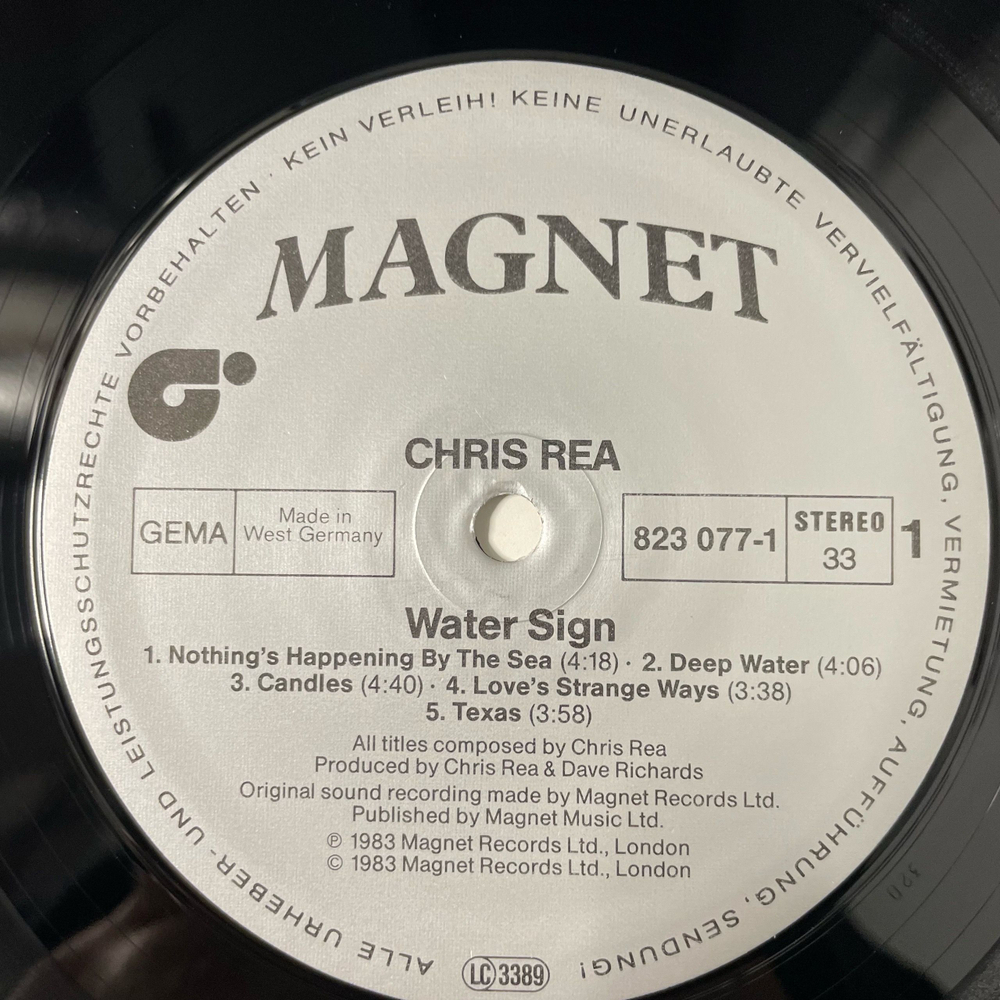Винтажная виниловая пластинка LP Chris Rea Water Sign (Германия 1983)
