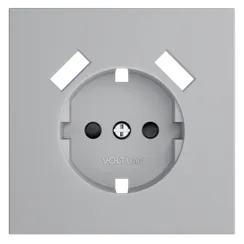 Накладка для розетки с USB A+A с заземлением и защитными шторками Voltum S70 Серый VLS000916