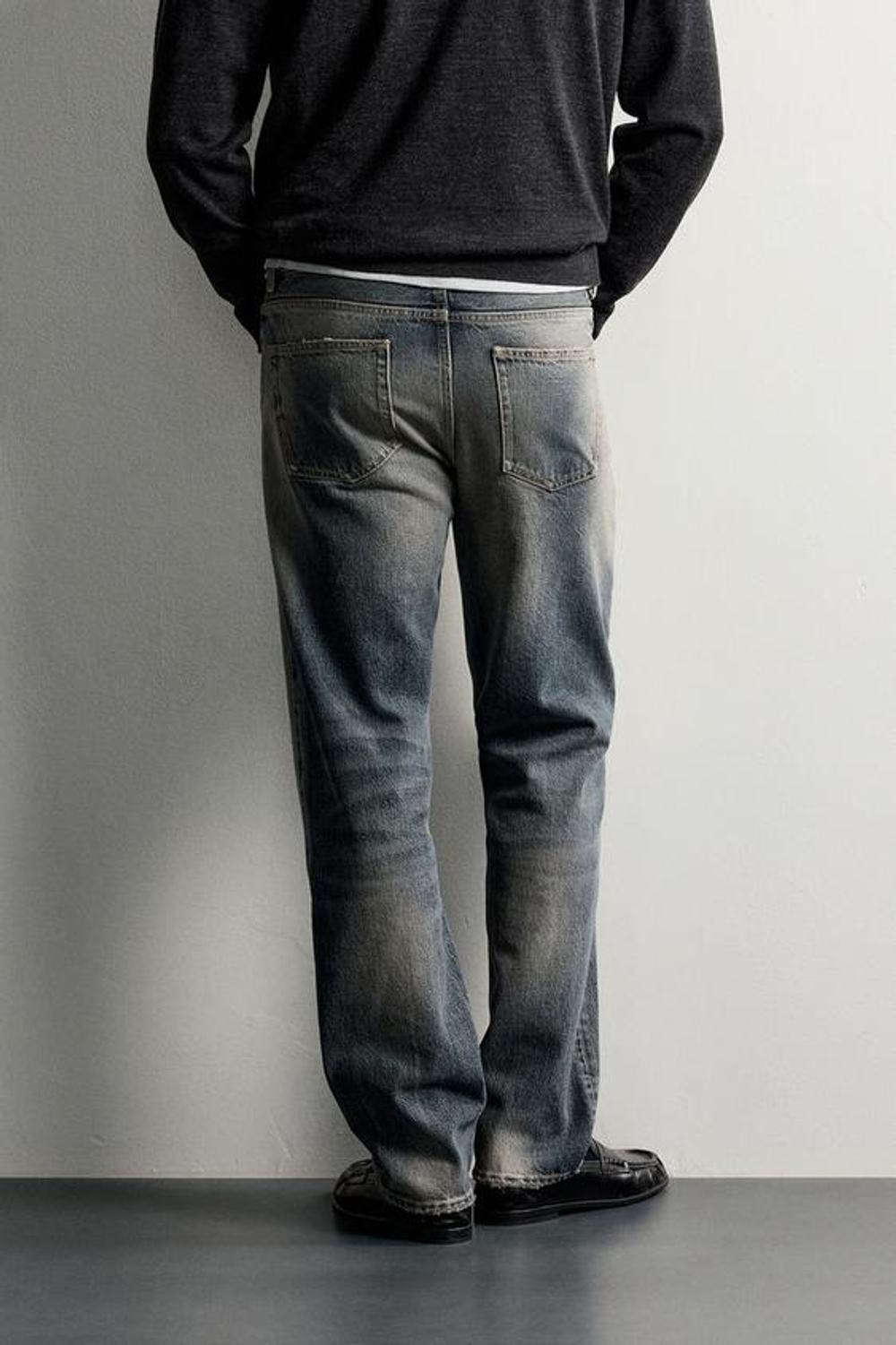 ZARA ДЖИНСЫ REGULAR FIT, СЕРО-СИНИЙ
