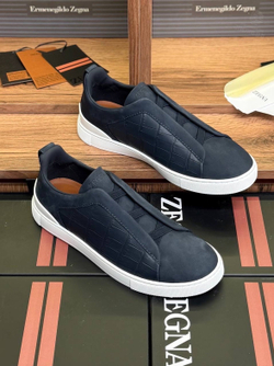 Кеды Zegna Triple Stitch с вставками кожи крокодила