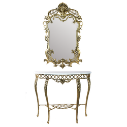Bello De Bronze Зеркало Рендада в раме, золото