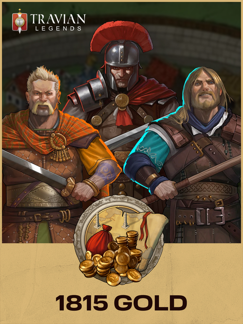 Игровая валюта Travian Legends: 1815 Gold [Цифровая версия] (для ПК, цифровой код доступа)