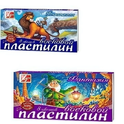 Пластилин восковой 8цв.стек "Фантазия" (Луч)