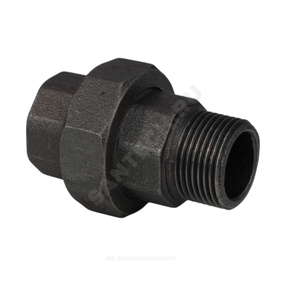 Соединитель прямой американка чугун Ду 15 (1/2") ВР/НР конусный Fittex PLUS
