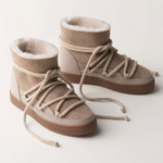 Высокие комбинированные кеды INUIKII Sneaker Classic Beige на меху